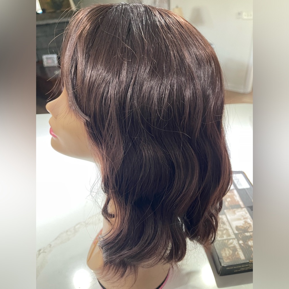 HAIR, 14” Wavy with bangs, Dark/Medium Brown - Picture 2 of 6